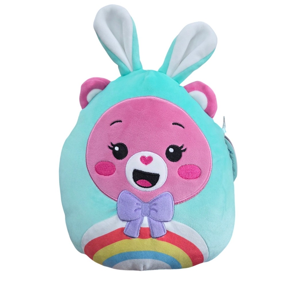 Squishmallows Care Bears Cheer Bear in Bunny Costume‎ 8 in Easter Plush RARE HTF